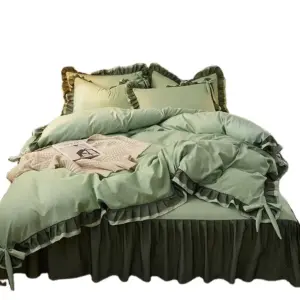 Conjunto de cama de 4 peças em tecido de cetim