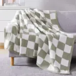 체크 무늬 마이크로파이버 담요