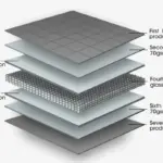 ガラスビーズ充填とタイトキルティングによる冷却加重ブランケット構造のクローズアップ