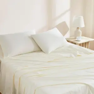 Ivory 100% Cotton 200TC Bed Sheet Set