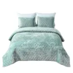 セージグリーンのアンティーク調ベルベット寝具セット