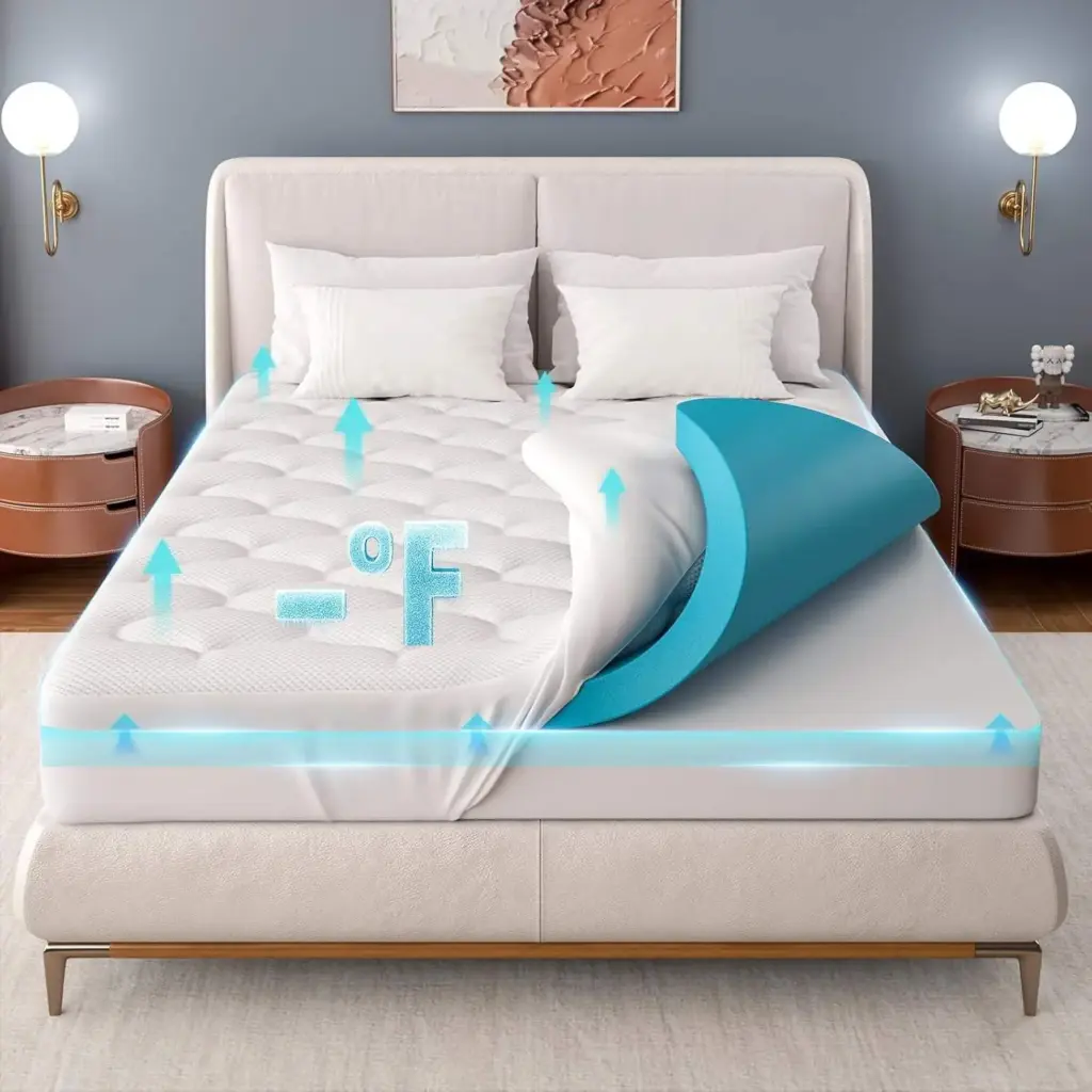 Surmatelas rafraîchissant à double couche de 4 pouces