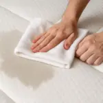 Éponger un matelas en mousse à mémoire de forme humide avec une serviette