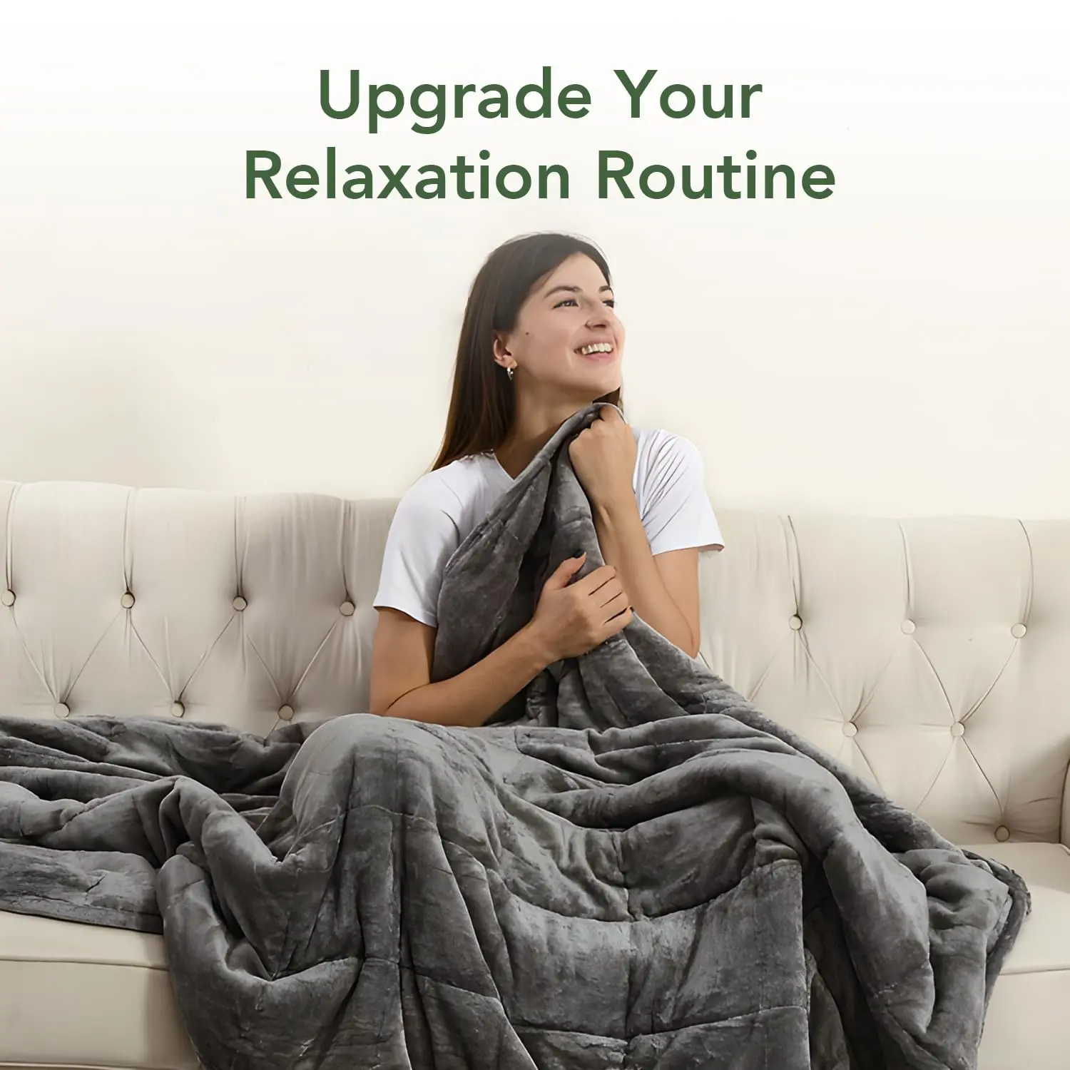 ⁦Reversible Flannel Weighted Blanket⁩ - الصورة ⁦4⁩