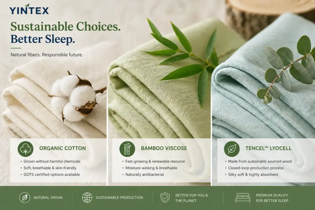 지속 가능한 침구 소재 비교: 유기농 면, 대나무, 텐셀