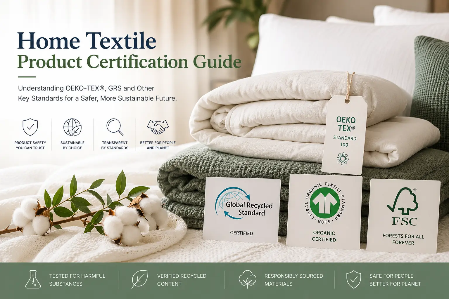 home textile certifications OEKO TEX GRS sustainable bedding products