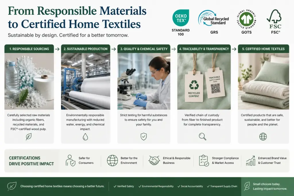 sustainable home textile manufacturing recycled material process